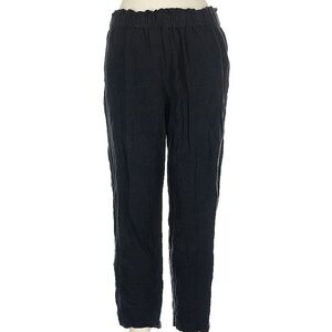 Women’s Linen Cropped Black Pants